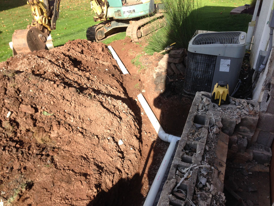 French Drain installation by Buckwalter Landscape Services
